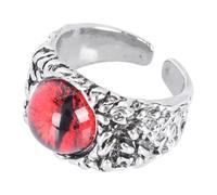 POPETPOP Adjustable Unisex Evil Eyeball Ring Made of Iron, Red Vintage Open Ring for Cocktail and Evening Wear, Stylish Fashion Accessory to Highlight Appearance and Decorative Use