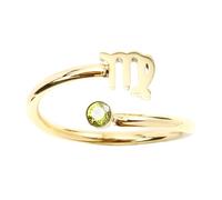 POPETPOP Adjustable Virgo Zodiac Open Ring with Zircon Crystal, Birthstone Women’S Statement Jewelry for Birthday and Everyday Wear