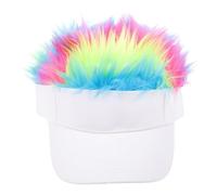 POPETPOP Adjustable White Color Wig Baseball Cap for Men and Women, Hip Hop Cosplay Hat with Sun Protection, 56-60cm, Stylish Party and Outdoor Golf Accessory