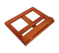 POPETPOP Adjustable Wooden Bible Book Stand with Foldable Structure and Sturdy Frame, Elegant Carved Design for Hands-Free Reading on Home Altars or Desktops, No Assembly Needed