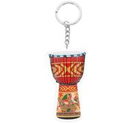 POPETPOP African Music Keyring Stylish Drum Keychain Made of Sturdy Acrylic and Iron, Red Designed to Showcase Individuality and Withstand Daily Wear, Accessory for Music Lovers
