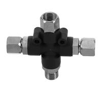 POPETPOP Airbrush Tee Connector 1/8 Inch Three-Way Metal Coupling Joint Air Compressor Splitter Adapter for Airbrush Hose Manifold with Cross Black Tt13
