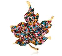 POPETPOP Alloy Maple Leaf Brooch Pin for Women Vintage Inspired Lapel Suit Pin Clothing Accessory for Hats Scarves Thanksgiving Gift Creative Plant Design