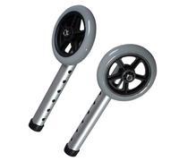 POPETPOP Aluminium Alloy Replacement Wheels for Manual Wheelchairs and Walking Frames, Tubeless Tyres with Ball Bearings, Front Caster Wheels for Disabled and Elderly Users, Smooth Rolling
