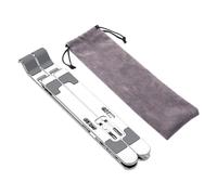 POPETPOP Aluminum Alloy Folding Multifunctional Laptop Stand with Velvet Bag, Portable Metal Notebook Holder Desktop Elevating Bracket for Universal Laptop and Tablet Use
