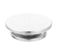 POPETPOP Aluminum Alloy Pottery Turntable Clay Wheel for Sculpture Making Practical Simple Operation, Silver Ceramic Craft Tool for Clay Crafts Making