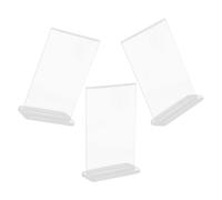 POPETPOP and Easy to Clean Design A6 3pcs Acrylic Double Sided Display Stand T-Shape Sign Holder with Sturdy Materials for Trade Show and Restaurant Menu Use