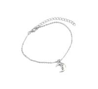 POPETPOP Anklet Comfortable to Touch for Women Elegant Moon Shape Lightweight Alloy Plating Anklet Bracelet Silver Ankle Chain Foot Jewelry Accessory Beach