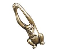 POPETPOP Antique Brass Gibbon Statue Retro Miniature Sculpture Tabletop Adornment Wear Resistant Monkey Figurine for Home Office Decor Collectibles Gift