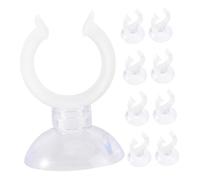 POPETPOP Aquarium Air Hose Cups Clamp 9pcs Fish Tank Water Holder Durable Pvc Clear Acrylic Clamp Secure Fit for Air Line Tubing Home Office