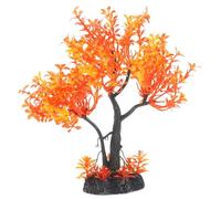 POPETPOP Aquarium Decorative Plastic Plant Artificial Stand Fish Tank Aquarium Landscape Decor Plant Trees Ornament (Orange)