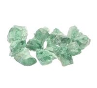 POPETPOP Aquarium Landscaping Decorative Glass Stones for Fish Tank, 3-5cm Ice Green Crystal Rocks, 2lb Pack for Garden and Aquarium Decor