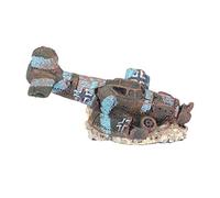 POPETPOP Aquarium Wreck Aquarium Plane Wreck Aquarium Plane Wreck Sunken Crashed Plane Fish Hideout Decorations Betta Fish Aquarium Fish Tank Landscape Ornament Aquarium Ruins Plane Wreck