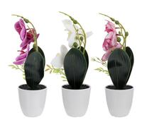 POPETPOP Artificial Phalaenopsis Bonsai for Decorating Homes and Offices 3pcs Fake Potted Plants with 3d Printed Film Material, Decorative Role with No Need for Flower Care