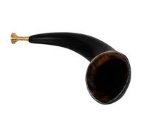 POPETPOP Authentic Viking Horn Cosplay Prop Made from Genuine Ox Horn and Metal with Lightweight Build and Powerful Sound, for Festivals and Halloween Pirate Costume Events