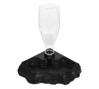 POPETPOP Automatic Reptile Water Feeder Transparent Drinking Fountain for Tortoises and Lizards Stable Water Bowl Pet Terrarium Accessories 6.30X6.30X8.07 Inch