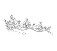 POPETPOP Baroque Diamond Crown Bridal Headpiece Tiara for Wedding Banquet Party Hair Accessories