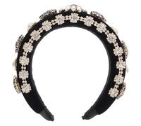 POPETPOP Baroque Style Hairband with Diamond Decor, Padded Blue Crystal Headband for Women, Elegant Floral Hair Hoop Suitable for Parties and Daily Wear