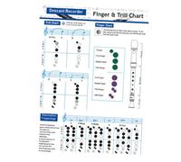 POPETPOP Bass Recorder Fingering and Chord Chart 8-Hole Practice Diagram for Beginners and Students, Wind Instrument Clarinet Supplies, Music Learning Tool for Bass Flute