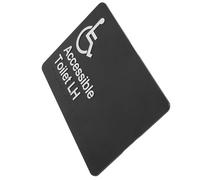 POPETPOP Bathroom Disabled Door Sign Disabled Toilet Sign with Braille Elements User Friendly Design Black Abs and Sponge Rubber Material for Hospitals and Public Spaces