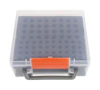 POPETPOP Battery Organizer Storage Box with Plastic Case and Sponge Lining, Portable Recycling Container for Office, Garage and Home Use