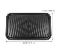 POPETPOP Bbq Grill Pan Non-Stick Outdoor Charcoal Grill Accessory Large Capacity Camping Barbecue Tray Steel Frying Cookware for Family Gatherings