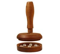 POPETPOP Beech Wood Massage Roller Stick Steel Balls, Handheld Foot and Leg Massager for Muscle Relief, Manual Detachable Ball Head Massage Tool for Full Body Relaxation and Reflexology