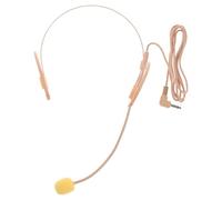 POPETPOP Beige Headset Microphone with Wire Bodypack Transmitter for Live Performance and Theaters, Featuring Reliable Advanced Microphone Technology and Sturdy Plastic and Iron Materials,