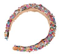 POPETPOP Bejeweled Jewel Headband Wide Headband for Women Plastic Sponge Faux Crystal Comfortable Fashion Hair Accessory Party