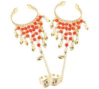 POPETPOP Belly Dancing Jewelry Bead Tassel Hand Chain Dance Accessory Bracelet for Practice Stage