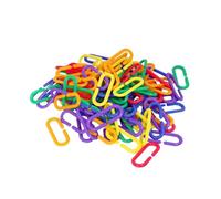 POPETPOP Bird Chain Links C-Clips Hooks Plastic Toy Hanging Educational Parrot Chew Toy for Small Pets Parakeets Cockatiels 100pcs/200pcs Random Colours