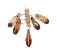 POPETPOP Bird Chew Toy for Parrots Sturdy Wooden Chewing Toy for Birdcage Natural Fruit and Rope Design for Play and Exercise Safe for All Birds