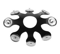 POPETPOP Black Cymbal Hihat Tambourine with Pet and Stainless Steel Material for Popular Music, Featuring Improved Rhythm and Enhanced Tonal Layering
