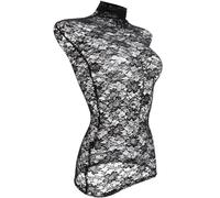 POPETPOP Black Fabric Dress Form Cover with Beautiful Lace Pattern, Multi-purpose Sturdy Mannequin Accessory Suitable for Home Or Retail Display