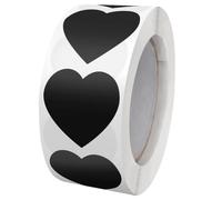POPETPOP Black Heart Decorative Seal Stickers 500pcs Black Adhesive Label Stickers for Envelopes Packaging and Household Use for Wedding and Business Supplies
