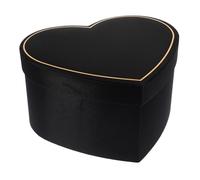 POPETPOP Black Heart Shaped Floral Presentation Box Cloth Box with Lid for Bridal Shower and Restaurant Use Suitable for Anniversary and Valentines Day