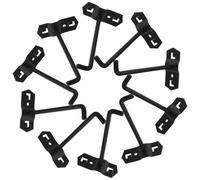 POPETPOP Black Heavy Duty Metal Pegboard Hooks 10Cm Square 10Pcs Tool Hanging Hooks for Supermarket Wall Storage and Industrial Display Organizer