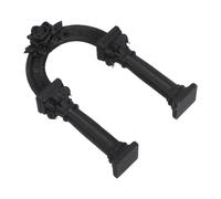 POPETPOP Black Plastic Roman Column Arch Model for Dollhouse and Terrarium, Realistic European Style Miniature Architecture, Resists Deformation with Versatile Decor Application