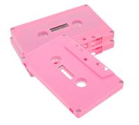 POPETPOP Blank Cassette Tape Decoration with Tape Jam Elimination Feature 3pcs Retro Style Pink Made of Plastic, Nostalgia-inspired Design for Graduation Setups and Themed Photo Studio