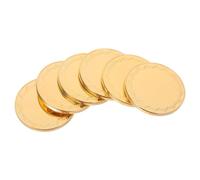 POPETPOP Blank Metal Coins 6Pcs Engraving Challenge Round Blanks Gold-Plated Mirror Finish for Birthday Collectibles and DIY Crafting