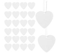 POPETPOP Blank Sublimation Car Fresheners Heart Shape Felt Sheets with Elastic Straps, Convenient for DIY Sublimation Projects, Multi-functional White Air Freshener