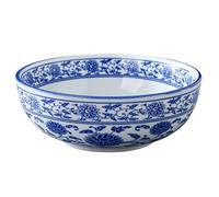POPETPOP Blue and White Porcelain Noodle Bowl 9 Inches Ceramic Soup Bowl for Ramen House Kitchen Serving