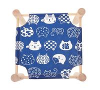POPETPOP Blue Pet Hamster Sleeping Bed with Large Perch Space and Sturdy Design, Made of Cotton and Wood, Detachable Hanging Nest Suitable for Cats and Hamsters at Home