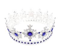 POPETPOP Blue Rhinestone Bridal Crown Alloy Baroque Queen Tiara Women’s Wedding Headwear Bridal Hair Accessories Party Hair Jewelry