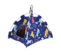 POPETPOP Blue Small Parrot Tent Hanging Canvas Bird House Mini Bird Parrot Tent without Cushion Suitable for Small Pets Cage Accessories