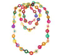 POPETPOP Bohemian Coconut Shell Necklace for Women, Retro Handmade round Bead Pendant Jewelry, Boho Weaving Choker Necklace Suitable for Summer Beach and Travel Accessories