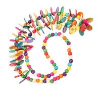 POPETPOP Bohemian Ethnic Style Long Beaded Necklace for Women, Colorful round Beads and Coconut Shell Pendant, Sweater Chain Jewelry for Vacation and Daily Wear