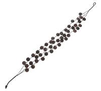 POPETPOP Bohemian Multilayer Beaded Necklace for Women, Handmade Coconut Shell Beads Choker, Short Layered Neck Decoration, Coffee Color, Beach Style Jewelry