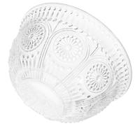 POPETPOP Bowl Storage Decorative Embossed Retro Glass Multi-Function Container for and Food Fruit Cuisine Food Suitable for Hotels and Parties