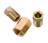 POPETPOP Brake Line Fittings Assortment Kit Brass Material with 3/8-24 Threads 3pcs and Precision Machining for Copper Nickel Oil Pipe Joints Suitable for Brake System Repairs